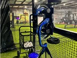 Batting Cage with Baseball Machine 