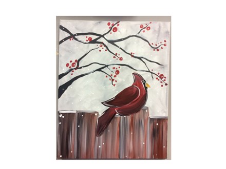 Paint N' Sip: Cardinal on Fence