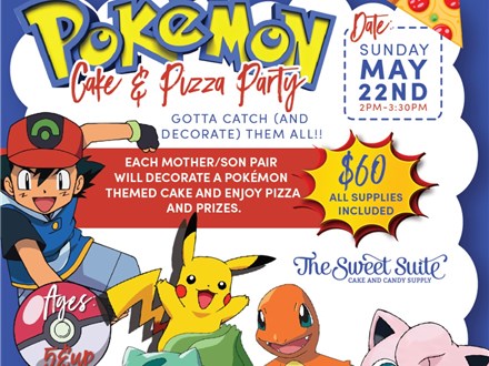 Mother/Son Pokemon Cake & Pizza Party (Gotta catch them all!)