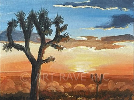 Sunset At Joshua Tree Canvas Paint and Sip