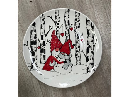 Pottery Painting: Love Gnomes Plate