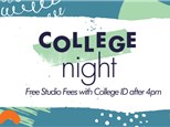College Night: Friday, September 18th- Free Studio Fees after 4pm w/ ID