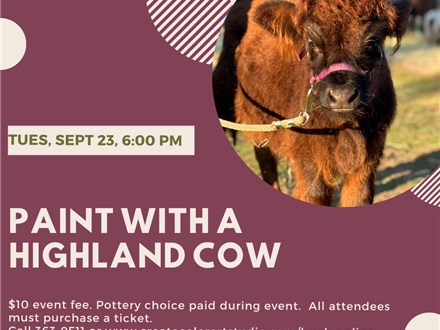 Paint With A Highland Cow-Tuesday, September 23, 6:00 pm
