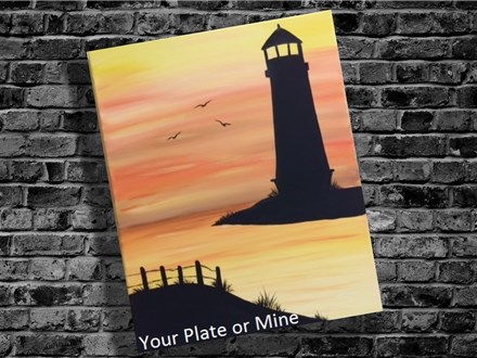 "Lighthouse Silhouette" 16 x 20 Canvas Class Ages Teen+ June 1