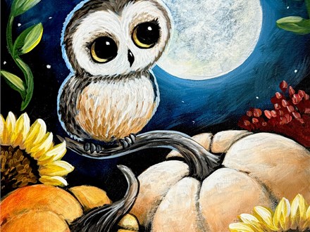 Whoo's In The Pumpin Patch Canvas Paint and Sip