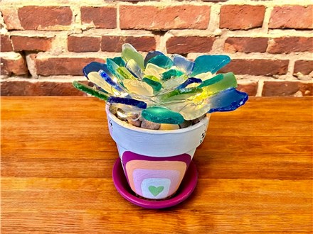 You Had Me at Merlot - Sea Glass Succulent - Decor - July 17th - $28