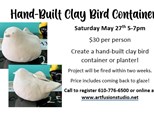 Hand-Built Clay Bird Container