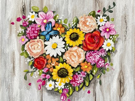 Farmhouse Flowers Canvas Paint and Sip