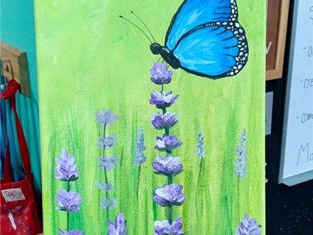 Blue Butterfly Canvas 10x20 Friday June 7th  6:30-8:30pm