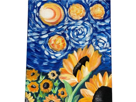 Mt. Washington Adult Sunflower Starry Night Canvas - Sept 17th 