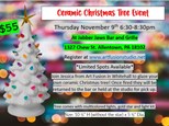 Ceramic Christmas Tree Event at Jabber Jaws Thursday November 9th 6:30-8:30pm