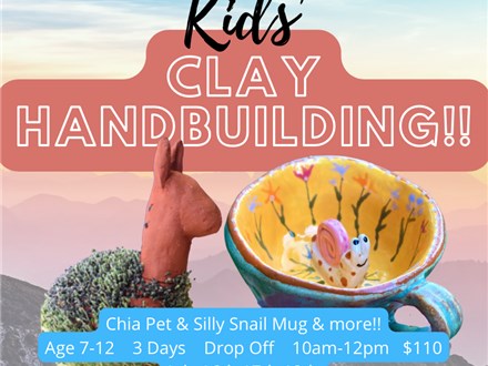 Kids' Clay Handbuilding!  July 16th, 17th, 18th