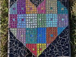 Patch work black framed heart