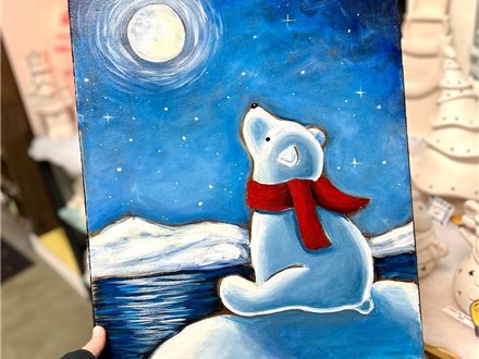 You Had Me at Merlot - Winter Polar Bear - Canvas - Dec 27th - $30 &Up