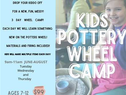 Kids Pottery Wheel Camp July!