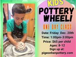 Kids' Pottery Wheel One Day Class Jan 5th 2024