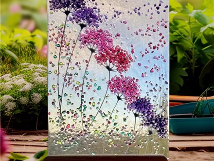 You Had Me at Merlot - Hanging Flowers or Standing Flowers - Fused Glass - Thursday Jan 30th - $48