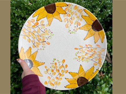 Fall Sunflower Ceramic Class