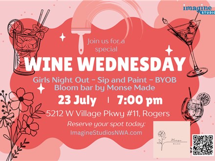 Girls Night Out - Monthly Wine Wednesday - Bloom Bar by Monse Made