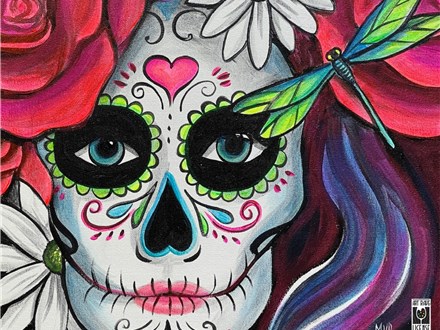 Sugar Skull Glow Paint and Sip