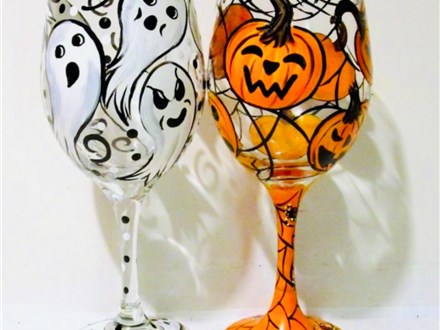 You Had Me at Merlot - Boos with Your Boo - Wine Glass Painting - Sept 26th - $15