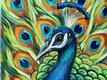 Peacock on Parade Canvas Paint and Sip