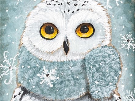 Snowy, Snowy Owl Canvas Paint and Sip