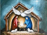 Away In A Manger Canvas Paint and SIp