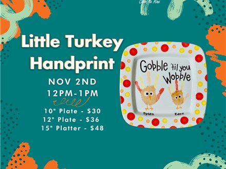 Little Turkey Handprint Keepsake - November 2