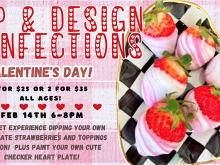 Dip & Design Pottery Painting and Chocolate Dipped Strawberry Class