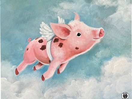 When Pigs Fly Canvas Paint and Sip