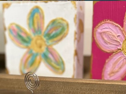 All Ages-Paint a Mixed Media Flower Wooden Block at Party Ar-Thursday-July 11