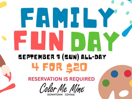 Family Fun Day~4 For $20 Studio Fee~Oct. 19(SUN)