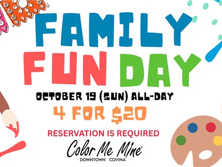 Family Fun Day~4 For $20 Studio Fee~Oct. 19(SUN)
