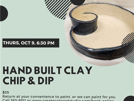 Clay Chip & Dip Tray-Thursday, October 9, 6:30 pm