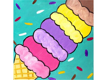  KIDS CANVAS CLASS - WE ALL SCREAM FOR ICE CREAM! WEDNESDAY AUGUST 10TH @ 3:00PM