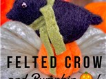 Felted Crow and Pumpkin!