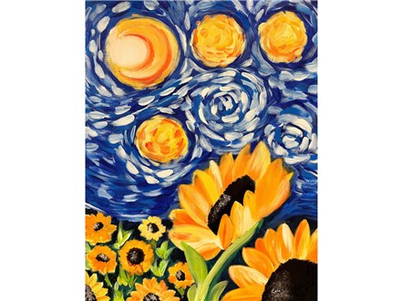 Mt. Washington Adult Sunflower Starry Night Canvas - Sep 26th