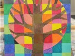 "Patchwork Tree" 8x10 Canvas Class Ages 7+ 10/27/24