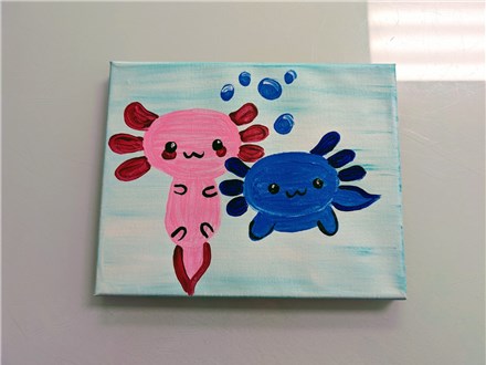 REPEAT Axolotl Mommy/ Daddy & Me Canvas Class $40 (age 4 and up)
