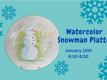 Watercolor Snowman Class at TIME TO CLAY