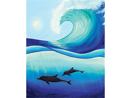 Dolphin Waves Canvas Class - July 26 $40 