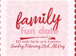 Family Fun Date: Sunday, February 23rd- $25 Studio Fee For Up To 4 Painters