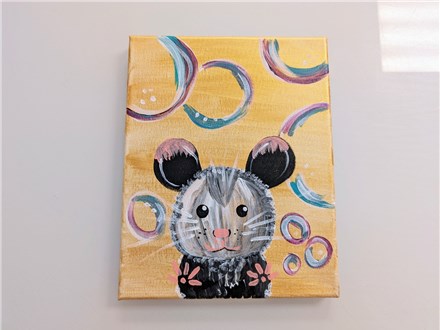 Opossum Mommy/ Daddy & Me Canvas Class $40 (age 4 and up)