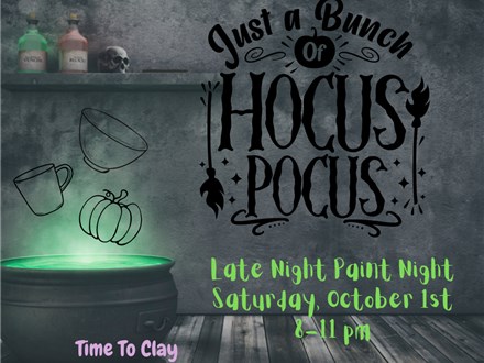 Hocus Pocus Late Night Paint Night at TIME TO CLAY