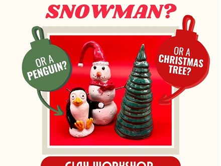 Clay Christmas Workshop* Sat Nov 30, 2024  10:00AM- 1:00 PM 