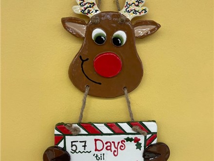 Rudolph Days 'Til Christmas Kids Clay-  Thursday November 21st 4:00pm - 6:00pm