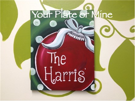 "Last Name Ornament" 16 x 20 Canvas Class 12/6/24 Ages Teen+