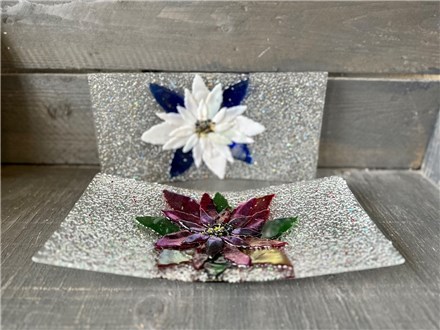 You Had Me at Merlot - Poinsettia Tray - Fused Glass - Saturday Nov 9th - $54