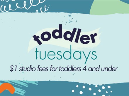 Toddler Tuesday- April 8th- ALL DAY- $1 Studio Fees for Toddlers 4 & Under